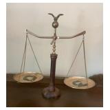 Vintage Norleans Japan Brass Balance Scale w/