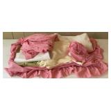 Vintage Tablecloths and napkins including a Pink