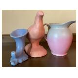 Vintage  Matte Pink & Gray Gradient Glaze Ceramic