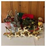 Vintage Christmas Decor Lot w/ Noel Stocking