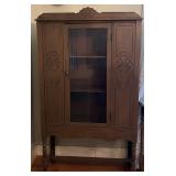Vintage Colonial Revival Walnut Display Bookcase