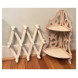Butler Painted Corner Wall Shelf & Vintage