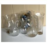 Assorted Glass Flower Vases & Decorative Glass