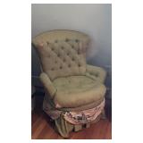 Vintage Tufted Barrel Back Lounge Chair Heavy