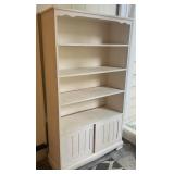 Vintage Cottage Style Painted Bookcase with
