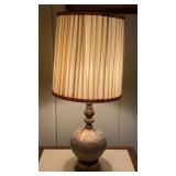 Vintage Etched Floral Glass Globe Table Lamp