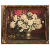 Vintage Elmer W. Greene Signed White Peonies