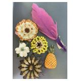 Vintage Floral & Novelty Brooch Lot ï¿½ Enamel