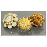 Vintage Coro & Rhinestone Cocktail Ring Lot ï¿½
