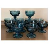 12 UV GLOW Vintage Blue Indiana Glass Whitehall