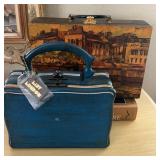 Vintage Royal London Japan Blue Wood Purse & Hand
