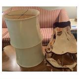 4 Vintage Lamp Shades Including Drum & Boudoir