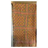 Vintage Handmade Yo-Yo Quilt Top in Pastel