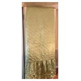 Vintage Green Satin Comforter with Ruffled Skirt,