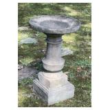 Vintage Cast Stone Pedestal Bird Bath, Comes