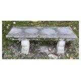 Vintage Cast Stone Garden Bench with Decorative