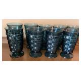 9 UV GLOW Vintage Blue Indiana Glass Whitehall