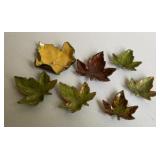 Vintage signed Majolica Ceramic Maple Leaves,