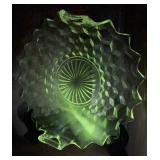 UV GLOW Vintage Pressed Glass Serving Dishes ï¿½