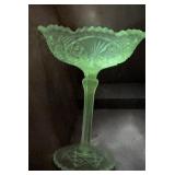 Pair of Vintage Cut Glass Pedestal Compotes,