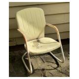 Vintage Mid-Century Metal Rocking Lawn Chair with