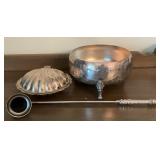 Vintage Silverplate Shell Butler Dish Covered