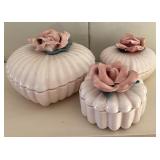 Vintage Porcelain Rose Decor ï¿½ Covered Trinket
