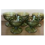 5 Indiana Glass Whitehall Avocado Green Glass