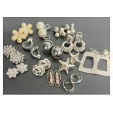 Vintage Clip-On Earrings Lot ï¿½ Rhinestone, Faux