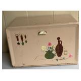 Vintage Ransburg Metal Bread Box with Pink Floral