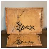 2 Bamboo Serving Trays, Larger one is 16.75 x