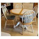 5-Piece White & Natural Wood Dining Set ï¿½ Round