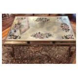 Vintage Reverse Painted Glass Floral Cocktail