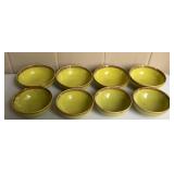 8 Brock Ware Desert Mist Lime Brown Rim Bowls,
