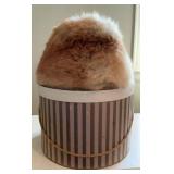 Vintage Natural Canadian Red Fox Fur Pillbox Hat