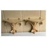 Pair of Vintage Cream Colored Syroco Style
