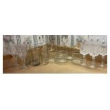18 Mixed Glassware Lot Including Crystal Pattern