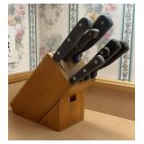 8 Piece misc stainless steel knife set with Wood