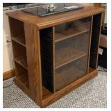 Wood Audio Video Media Cabinet with Glass Door,