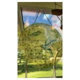 Round Hummingbird & Dogwood Glass Suncatcher