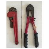 RIDGID 12ï¿½ Pipe Wrench & 14ï¿½ Bolt Cutters