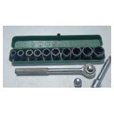 Vintage 1/2' Drive Socket Set w/ Ratchet,