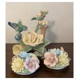 Napco Japan Floral Candle Holders with Floral Cap