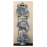 American Atelier Blue Toile Stoneware Salad