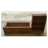 Wood Planter Box & 3-Shelf Wood Bookcase/Storage