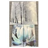4 Contemporary Gallery Wrapped Canvas Wall Art