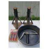 Heavy-Duty Jack Stands, Grease Gun, Oil Drain Pan