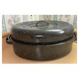 USA Black Speckled Enameled Roasting Pan with