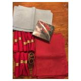 Table Linens Set ï¿½ 8 Red Placemats, 6 Blue