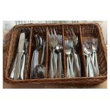 63 Cambridge Stainless China Flatware Set in